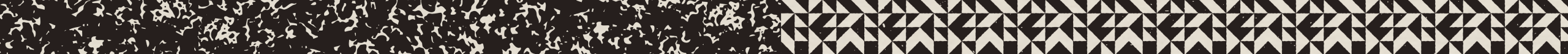 A horizontal image split equally: the left half has a dense, irregular speckled black-and-white pattern, while the right half features a geometric black-and-white pattern reminiscent of University of Maryland housing design elements.