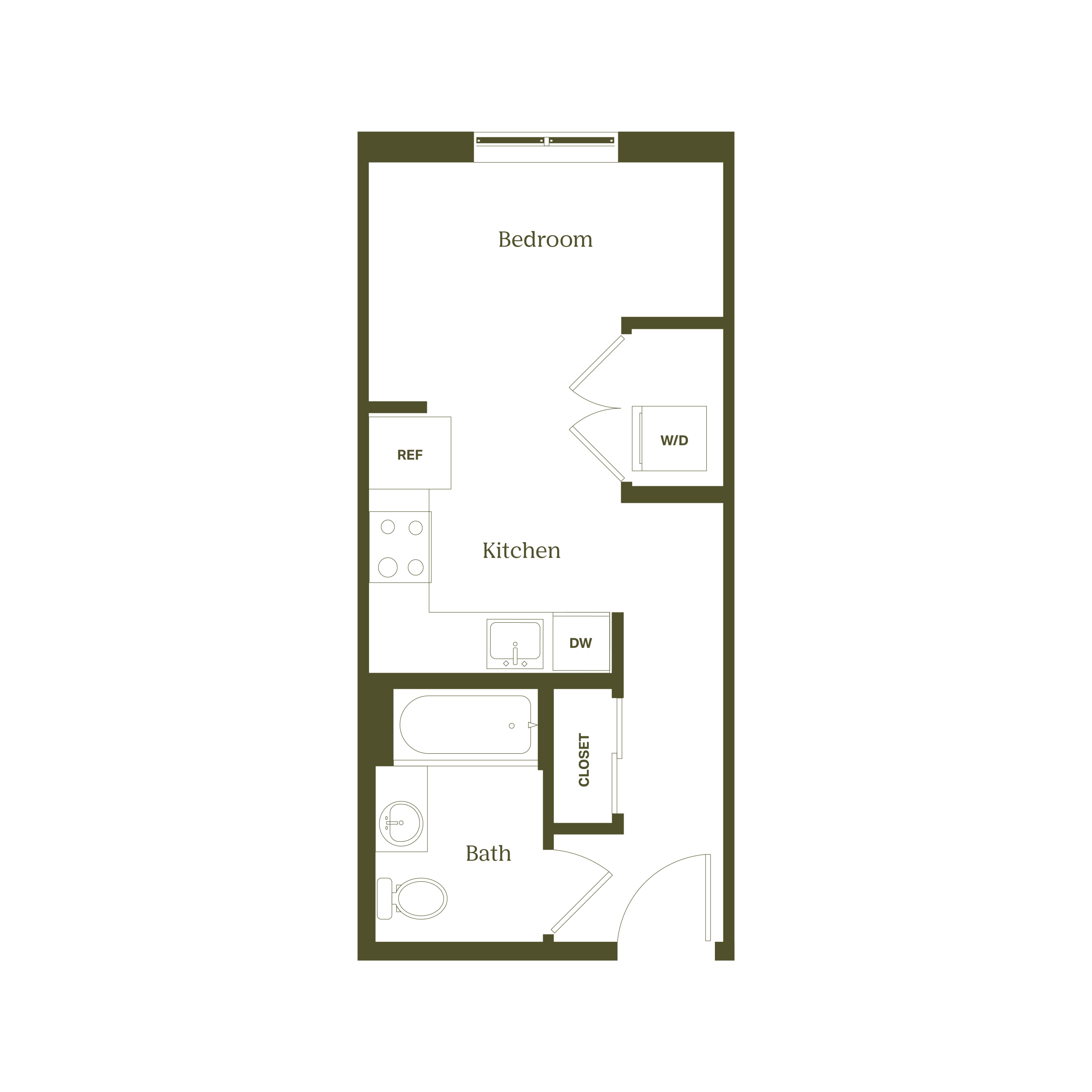 Rambler College Park South 2D Floorplan Studio A The Knox