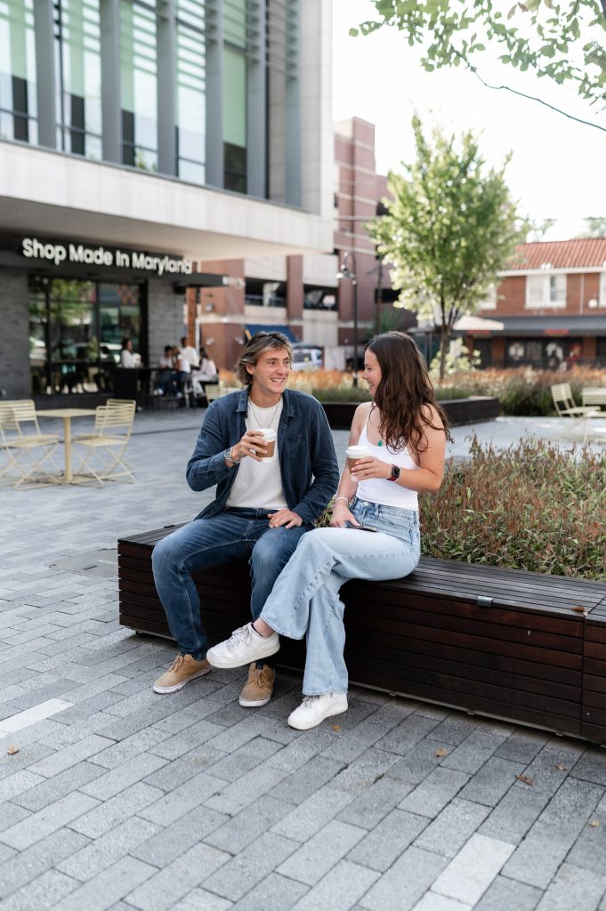UMD Students enjoying coffee from a local café.