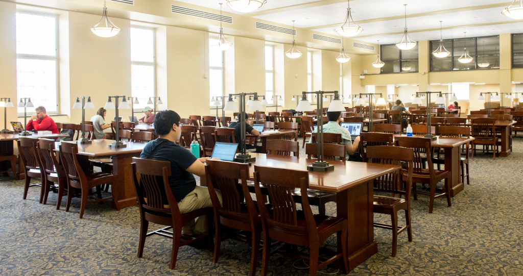 Reading room in McKeldin Library.
