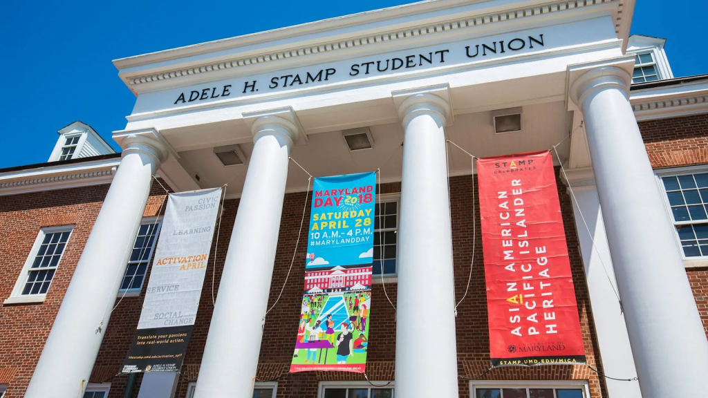 Outside view of Adele H. Stamp Student Union. 