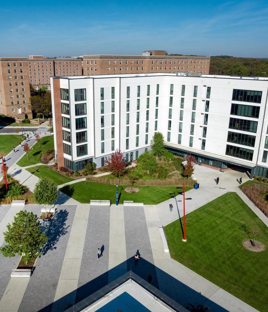 Exterior view of Pyon Chen Dorm Residence Hall.