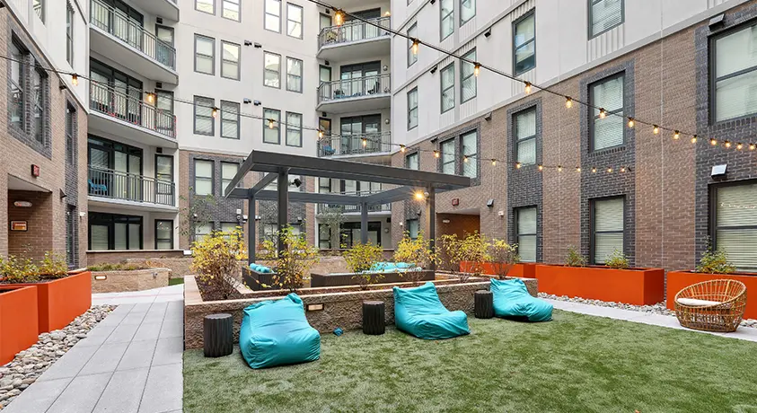 Outdoor patio at The Standard.