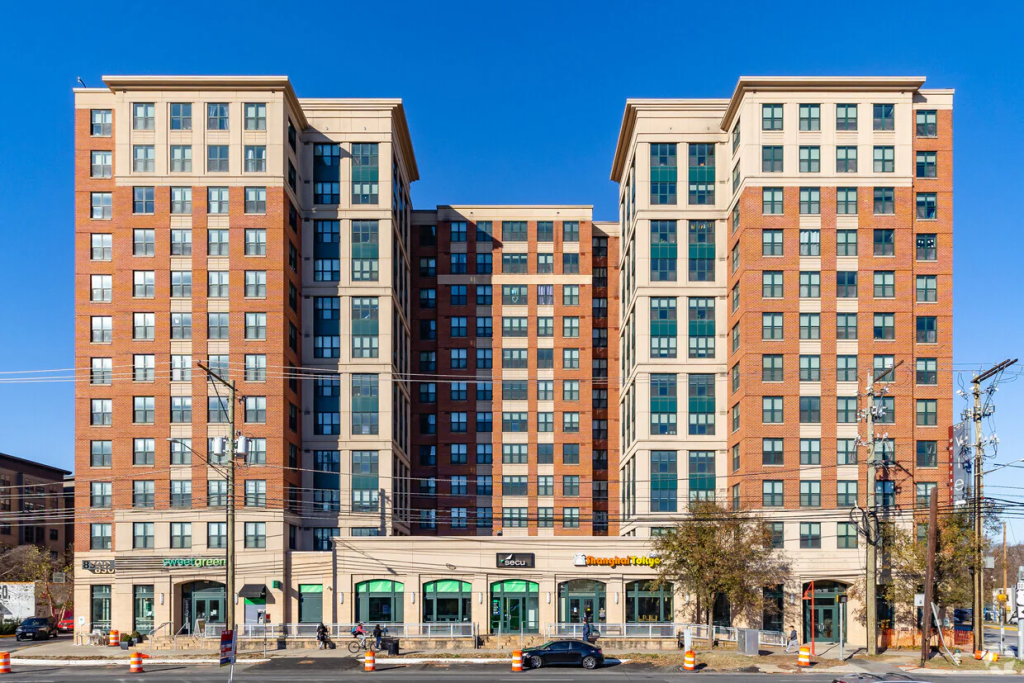 Exterior view of The University View Apartments.