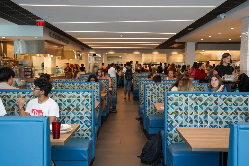 Students sit at Yahentamitsi Dining Hall.