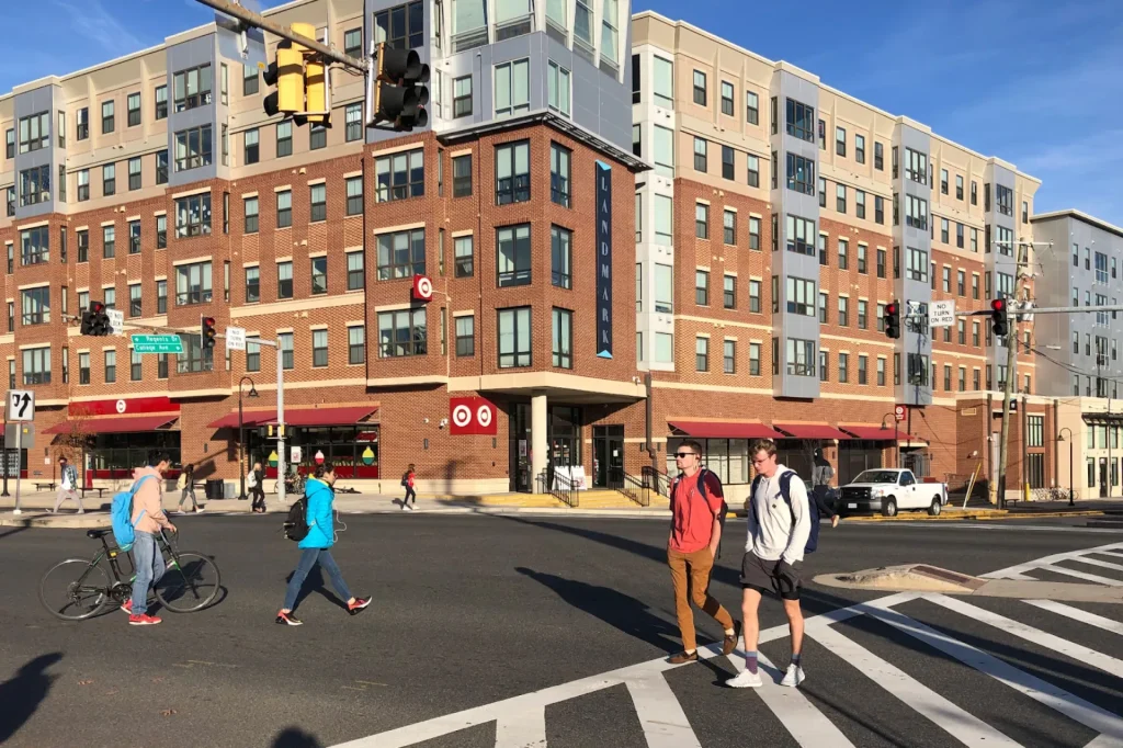 Downtown view of the Old Town neighborhood in Maryland.