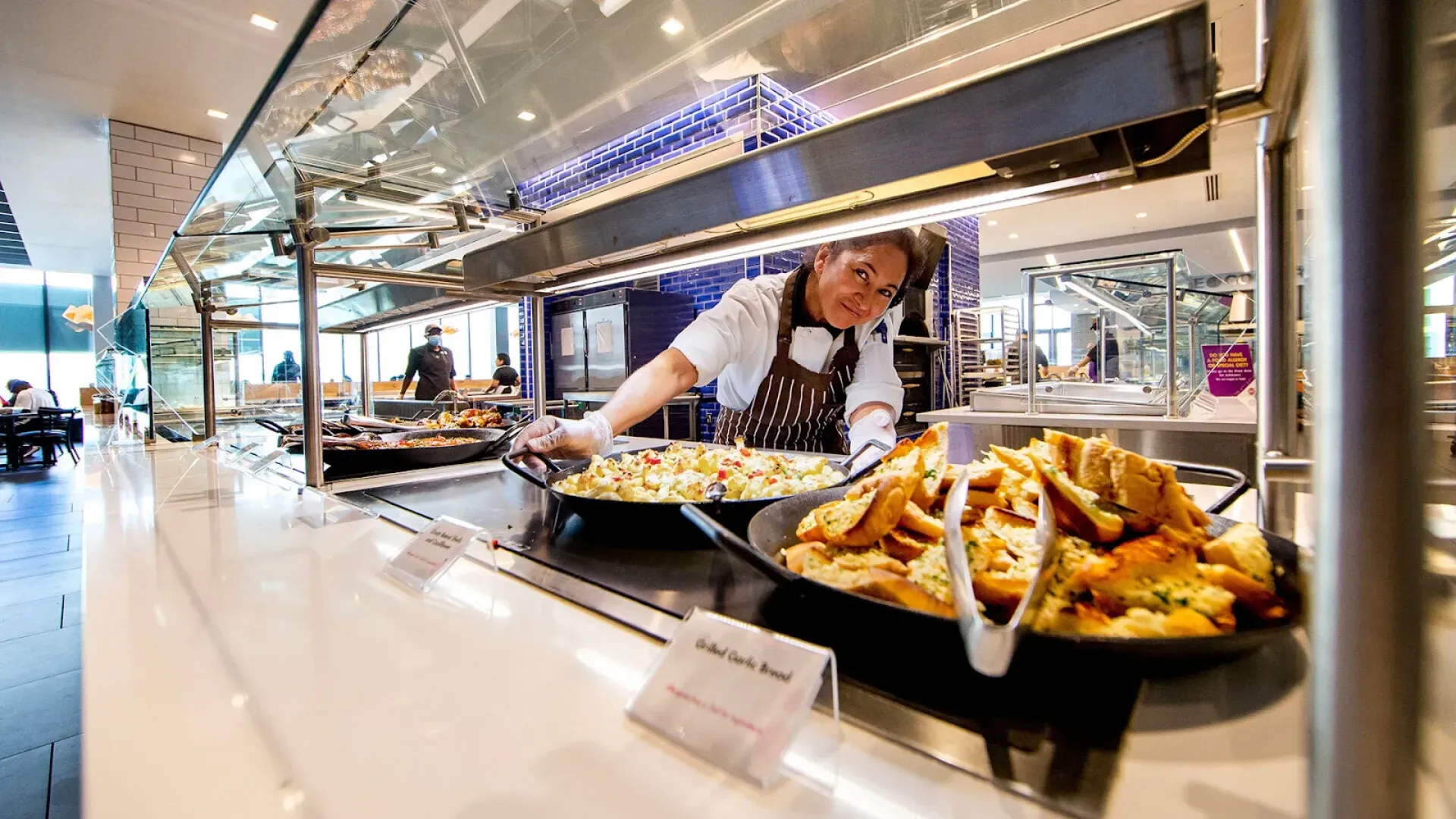 Dining hall options available at Yahentamitsi Dining Hall.