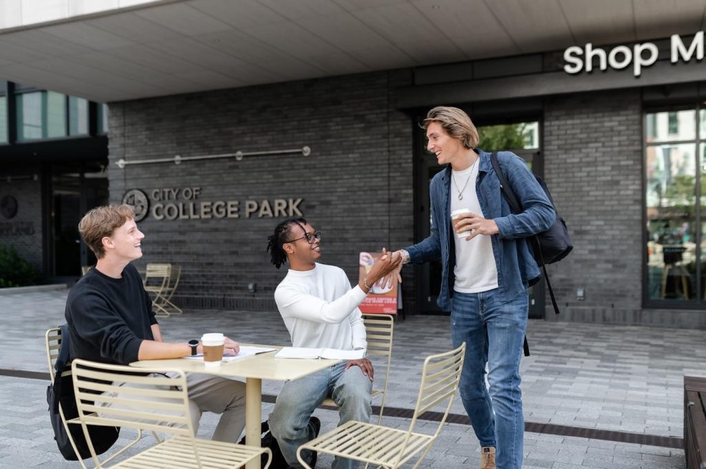 Students spending time together near UMD campus.