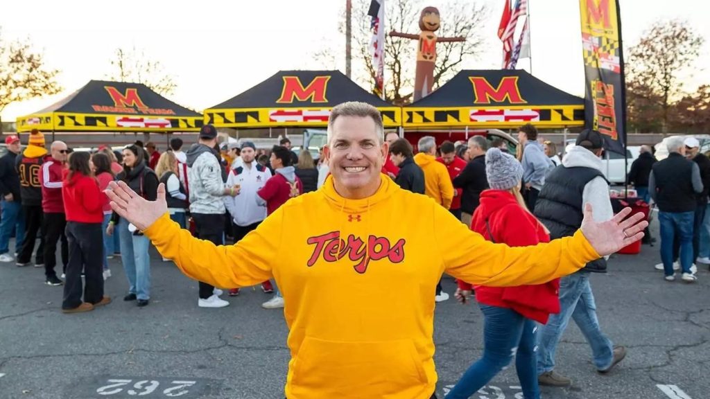 Tailgating tents at lot 1 in College Park.