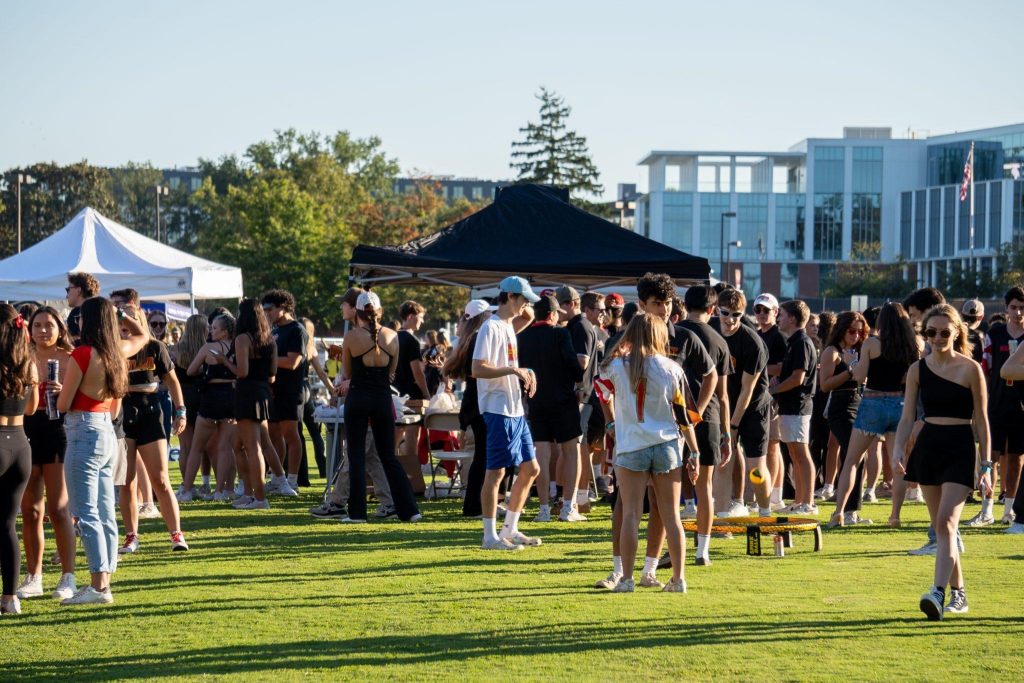 Students at the Greek Life tailgate at the University of Maryland.