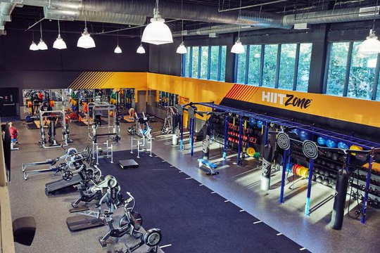 Interior view of Crunch Fitness’s HIIT zone.