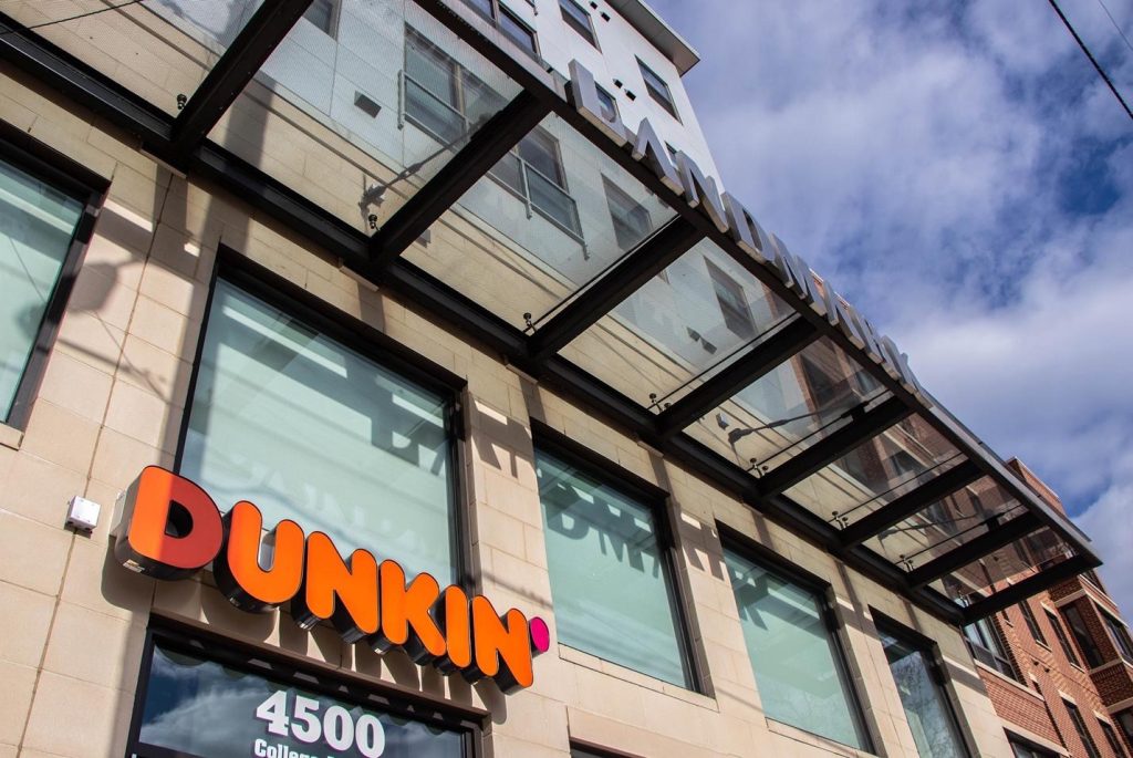 Outside view of Dunkin at Landmark.