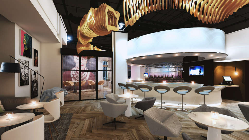 The stylish interior of the Zena Hotel’s bar and lounge.
