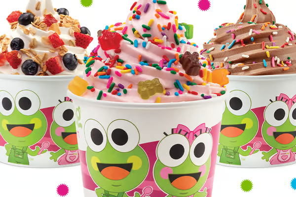 Sweet frog frozen yogurt offering.