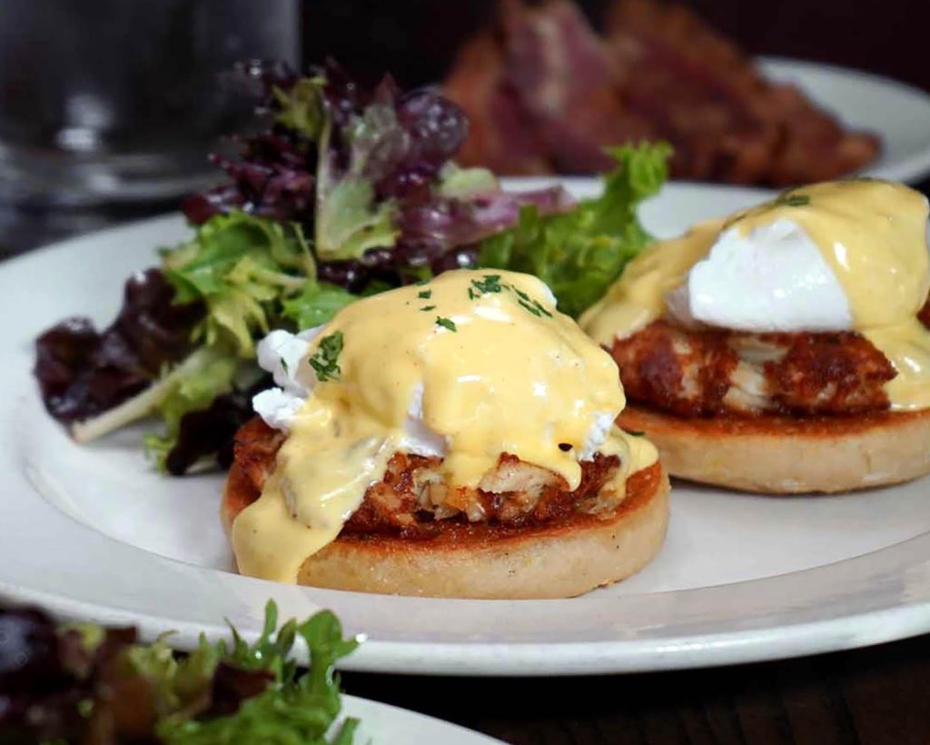Eggs Benedict at Burtons Grill & Bar in Riverdale Park.