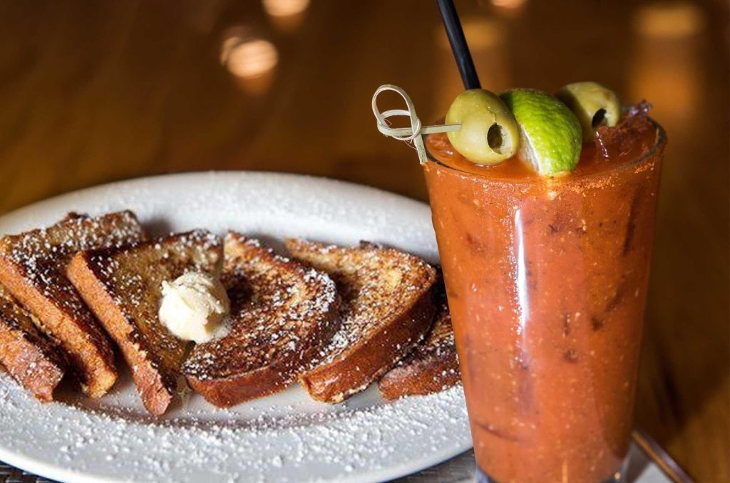 French toast and a bloody mary at GrillMarX brunch.