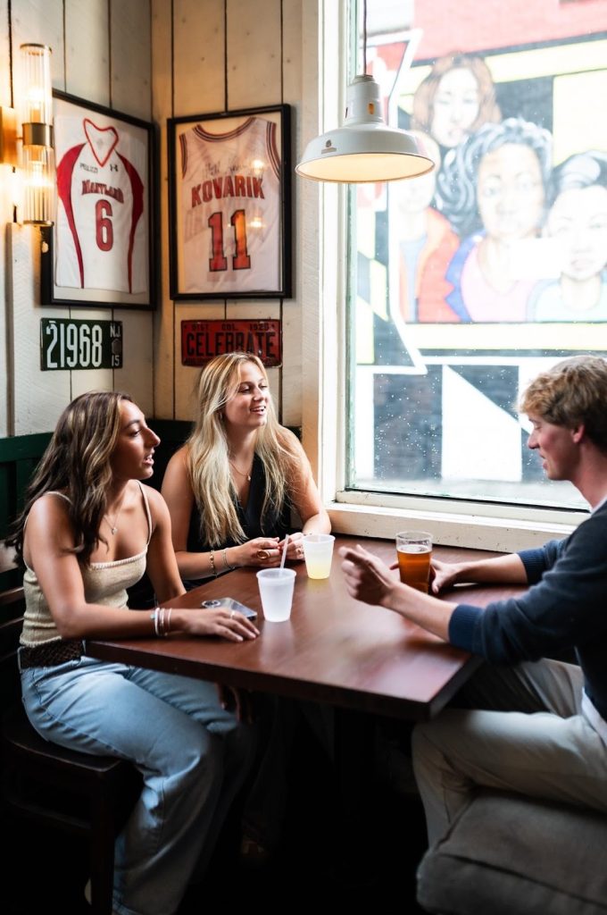 Students at RJ Bentley’s, a popular spot for Happy Hour at UMD.