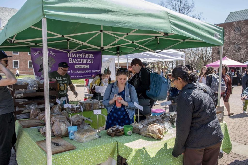 View of HavenHook Bakehouse stand at the UMD Farmer’s market.