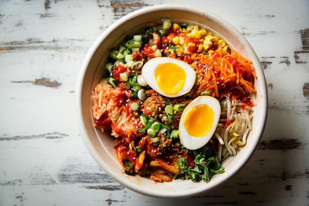Image of a rice bowl offered at Seoulspice in College Park.