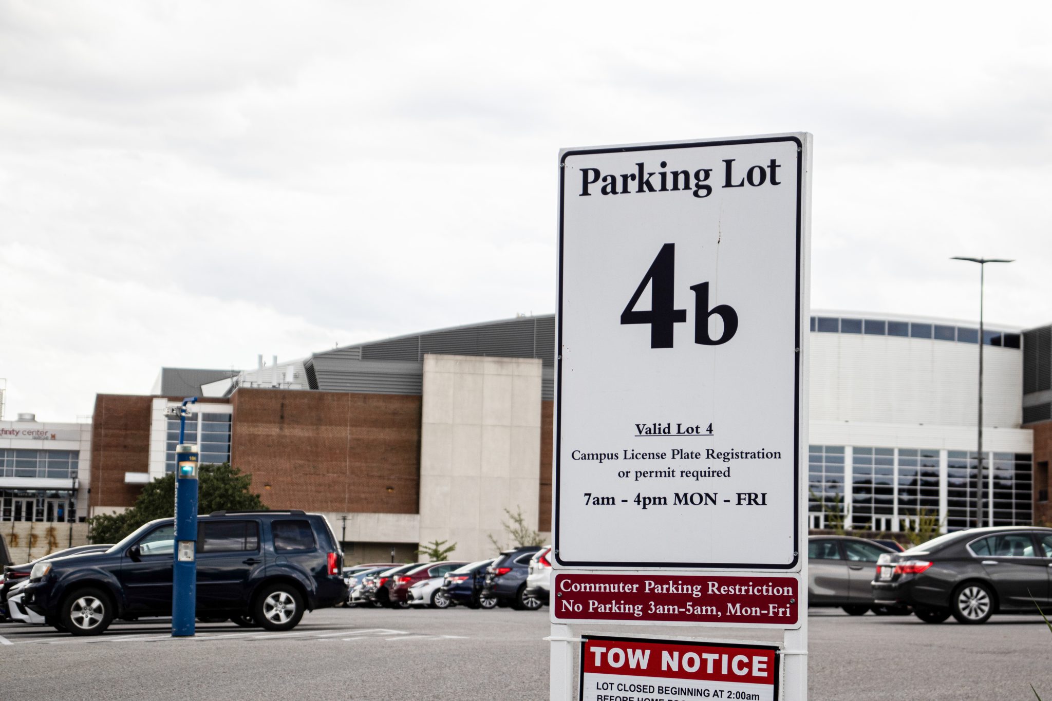Parking lot 4b on University of Maryland Campus.