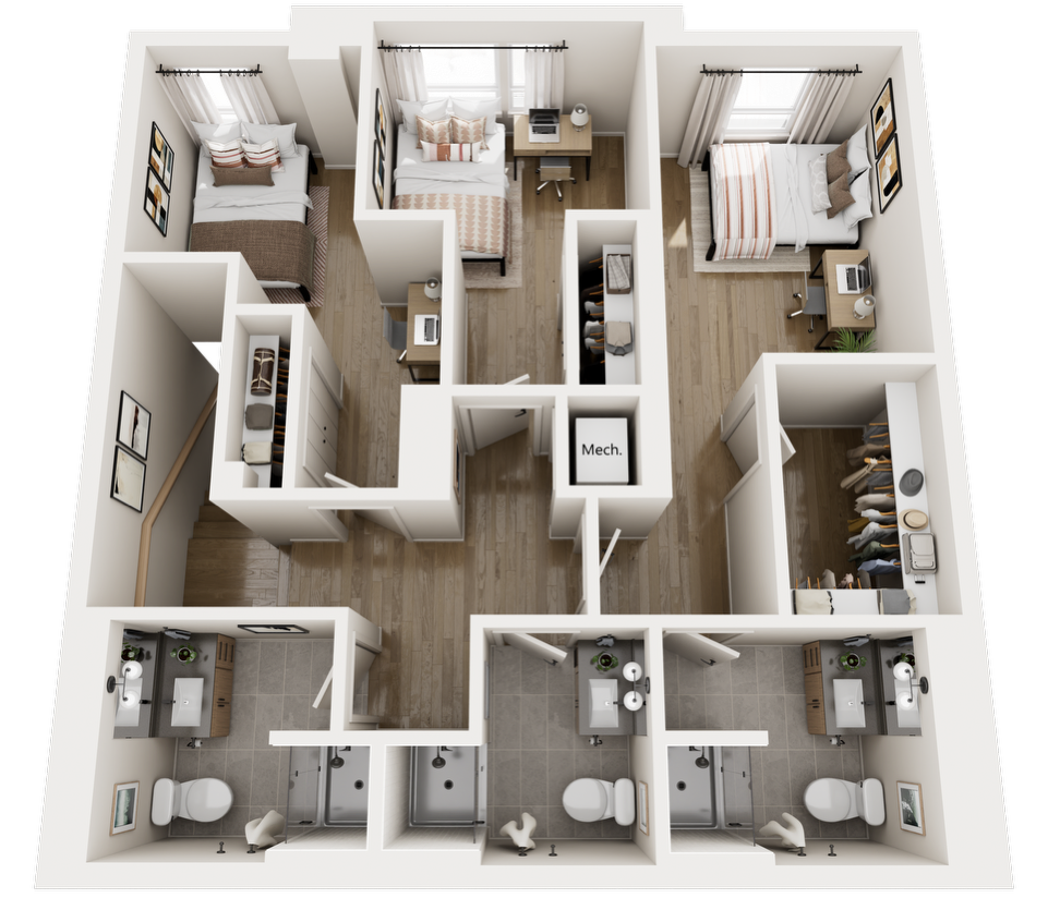 Level 2 floor plan at Rambler College Park North