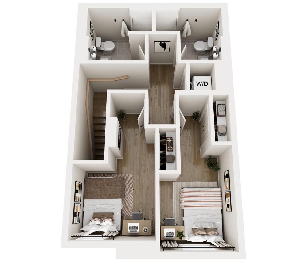 Level 2 floor plan at Rambler College Park North