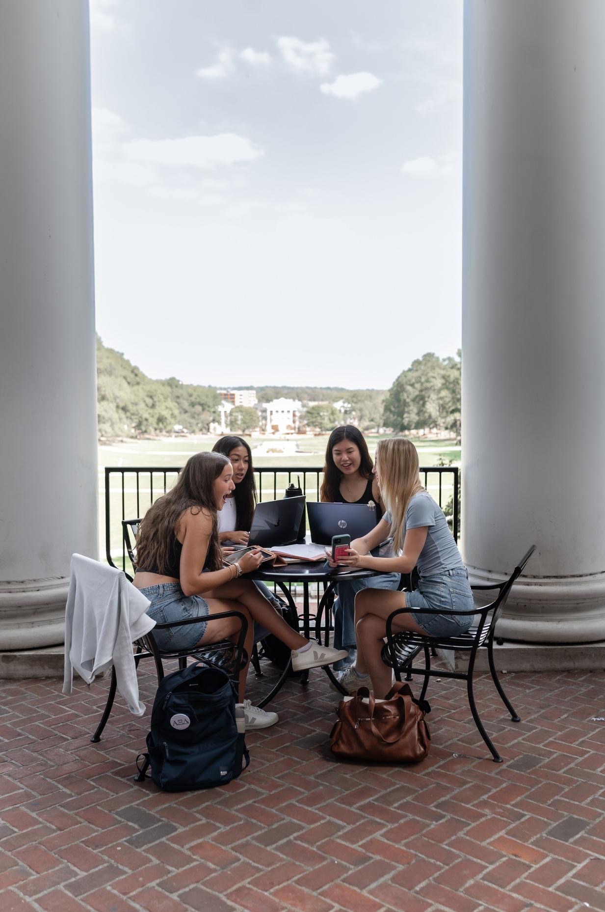 Students studying at McKeldin Library on UMD campus. 