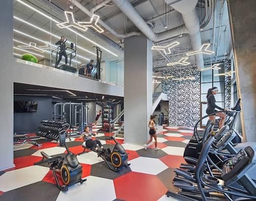 Interior view of Union on Knox’s fitness center. 