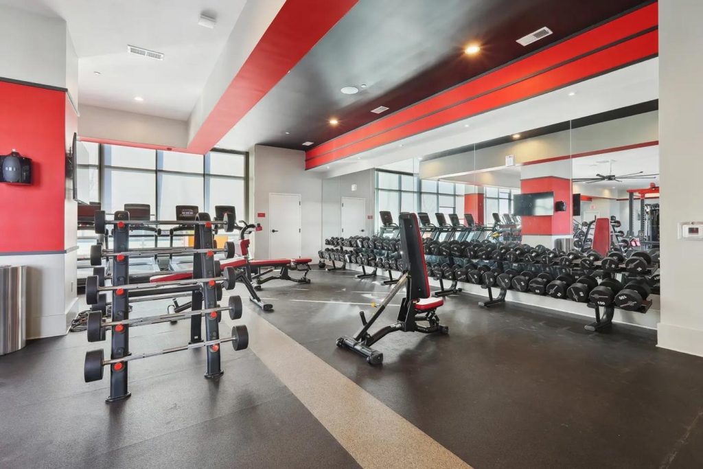 The Standard College Park’s fitness center.