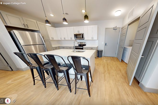 Rendering of kitchen in Aspen Heights. 