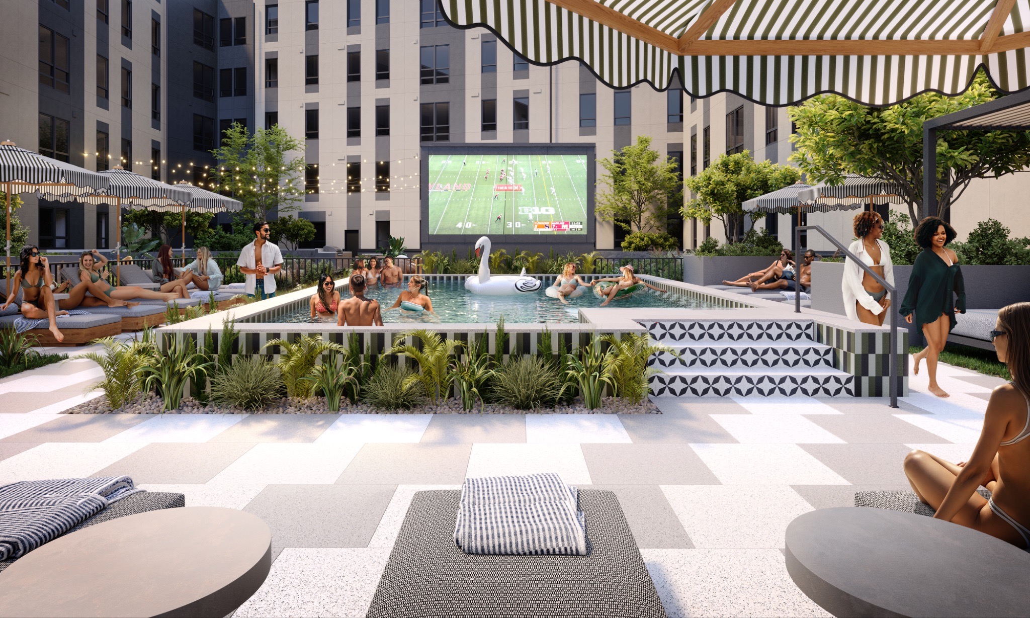 Exterior rendering of Tempo College Park. 