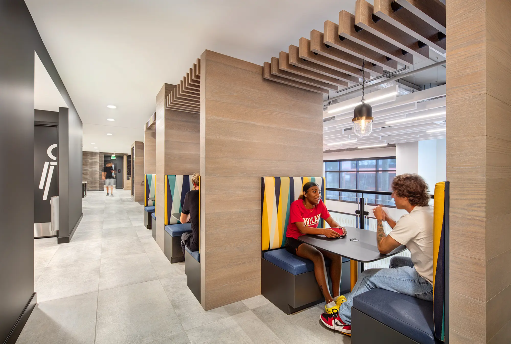 Study spaces at Tempo College Park.