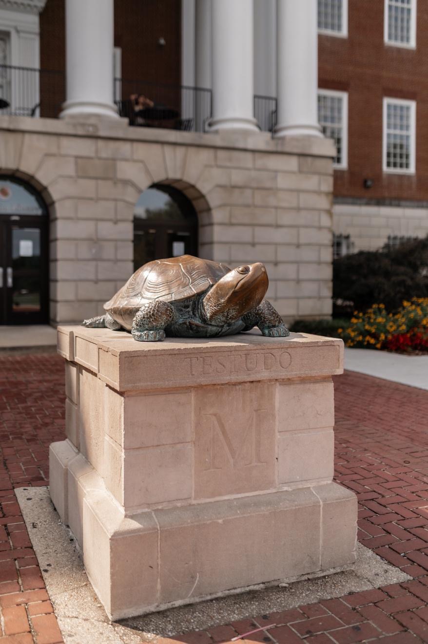 Testudo statue on McKeldin Mall on UMD’s campus. 