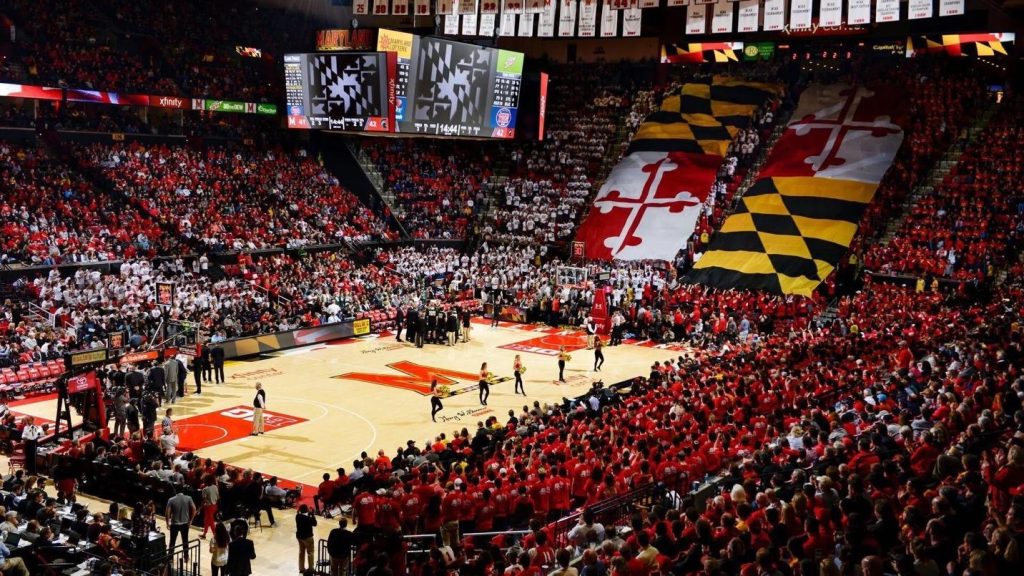 Photo of Xfinity Center where UMD basketball is held. 