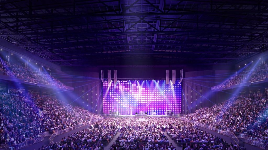 Interior view of CFG Bank Arena in Baltimore, MD.