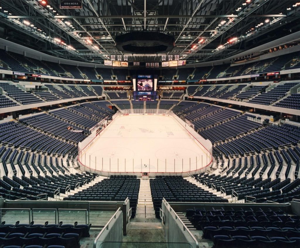 Interior view of Capital One Arena.