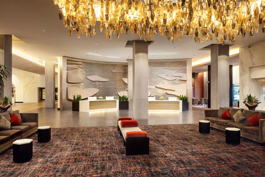 Interior view of The Hotel at UMD’s lobby.