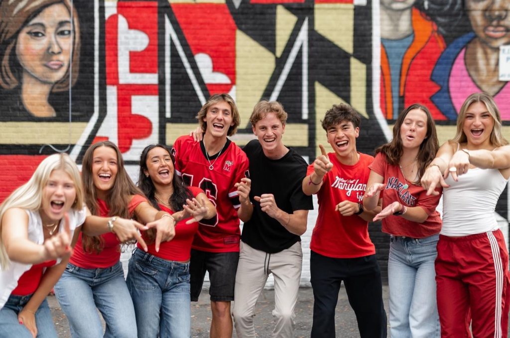 Students spending time together at UMD. 