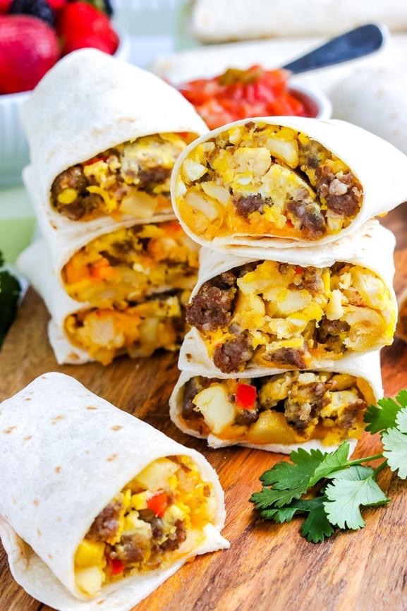 Photo of breakfast burrito.