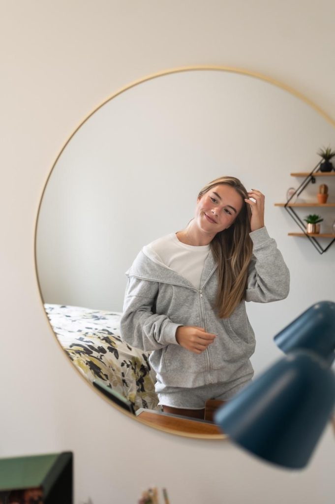 Student in their room at UMD.