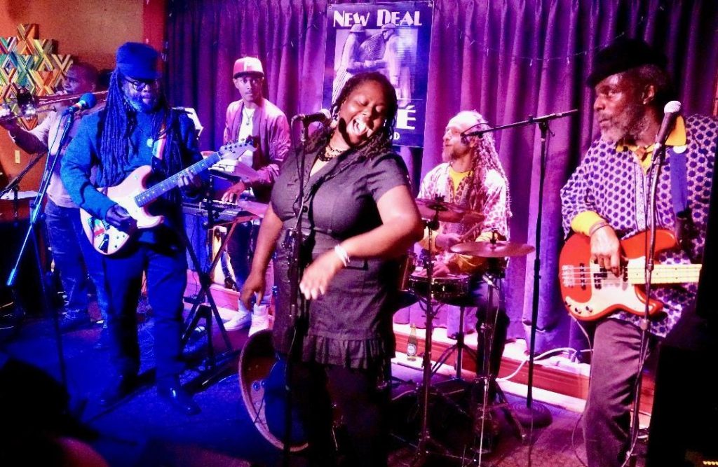 Interior view of New Deal Café’s performance.