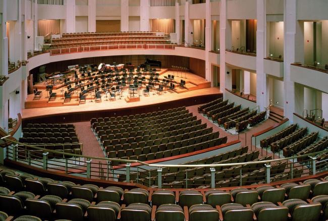 Interior view of the music hall at Clarice Smith Performing Arts Center.